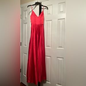 Red long prom dress